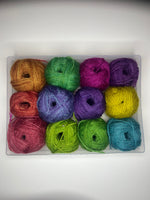 12 20g  balls of Shetland hand dyed 4 ply yarn