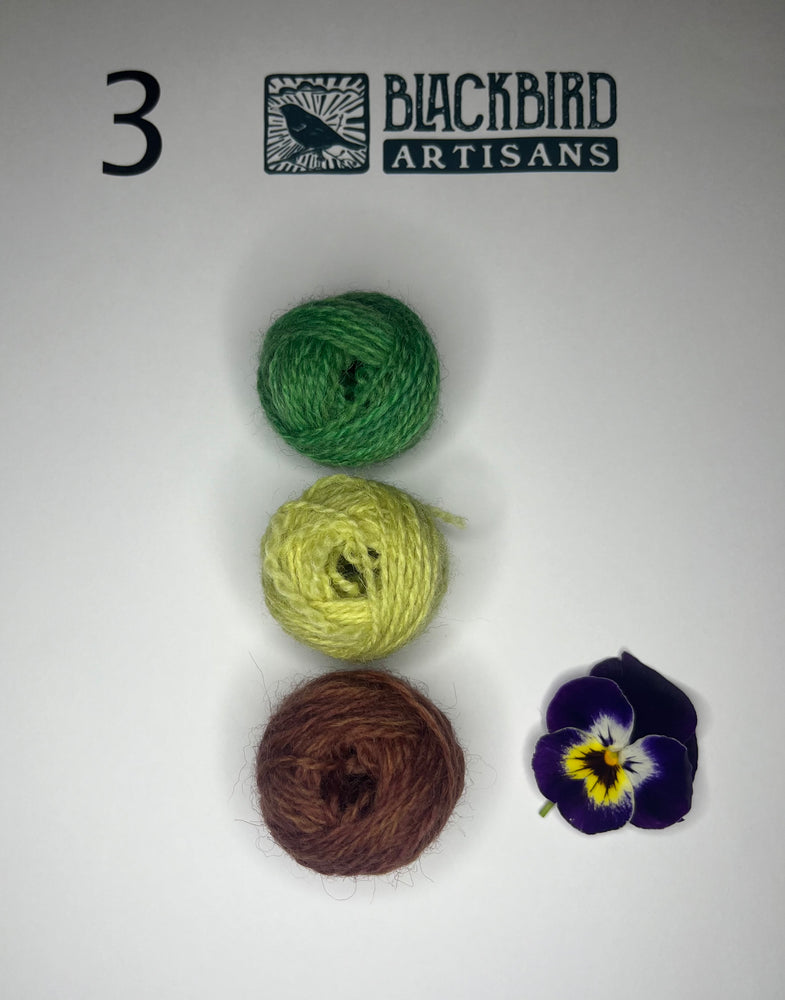 3 little balls of Shetland 4 ply yarn