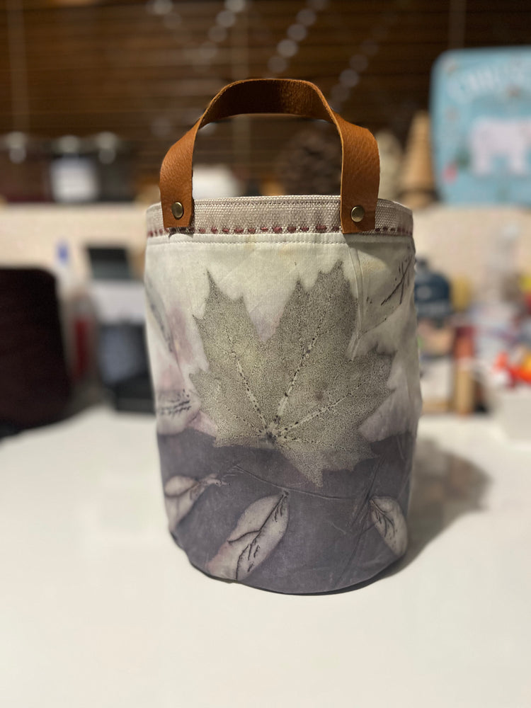 Eco printed silk Tote bag