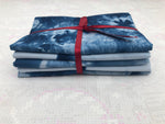 Bundle of Indigo dyed cotton fabric - 5 pieces